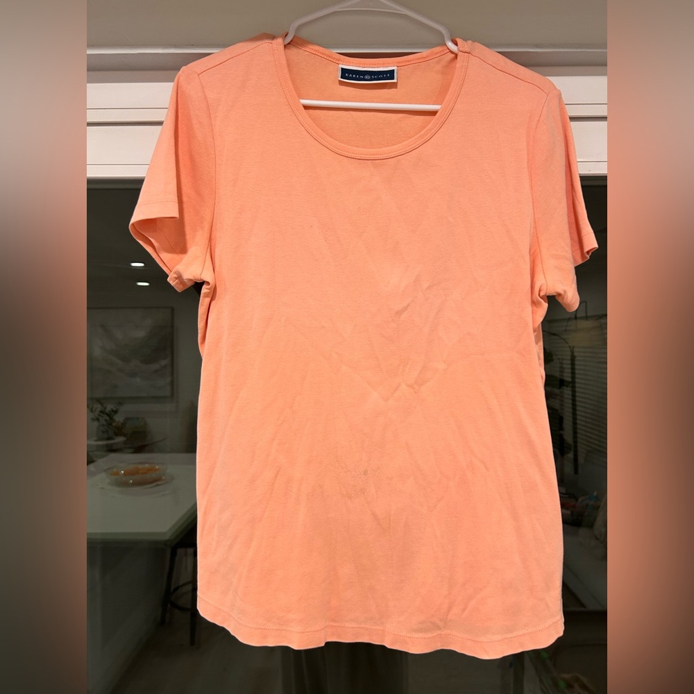 Women's Peach T-Shirt (M) by Karen Scott